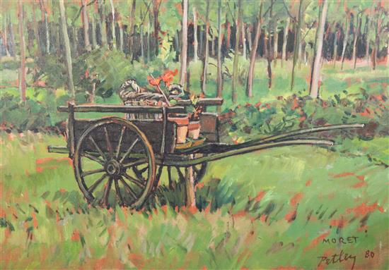§ Llewellyn Petley Jones (1908-1986) La Charrette à Moret, 21 x 30in., unframed